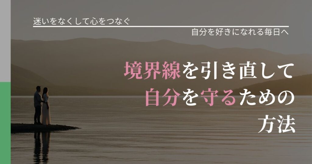 【曖昧な関係の悩み】境界線を引き直して自分を守るための方法｜自己否定を和らげる発想_アイキャッチ